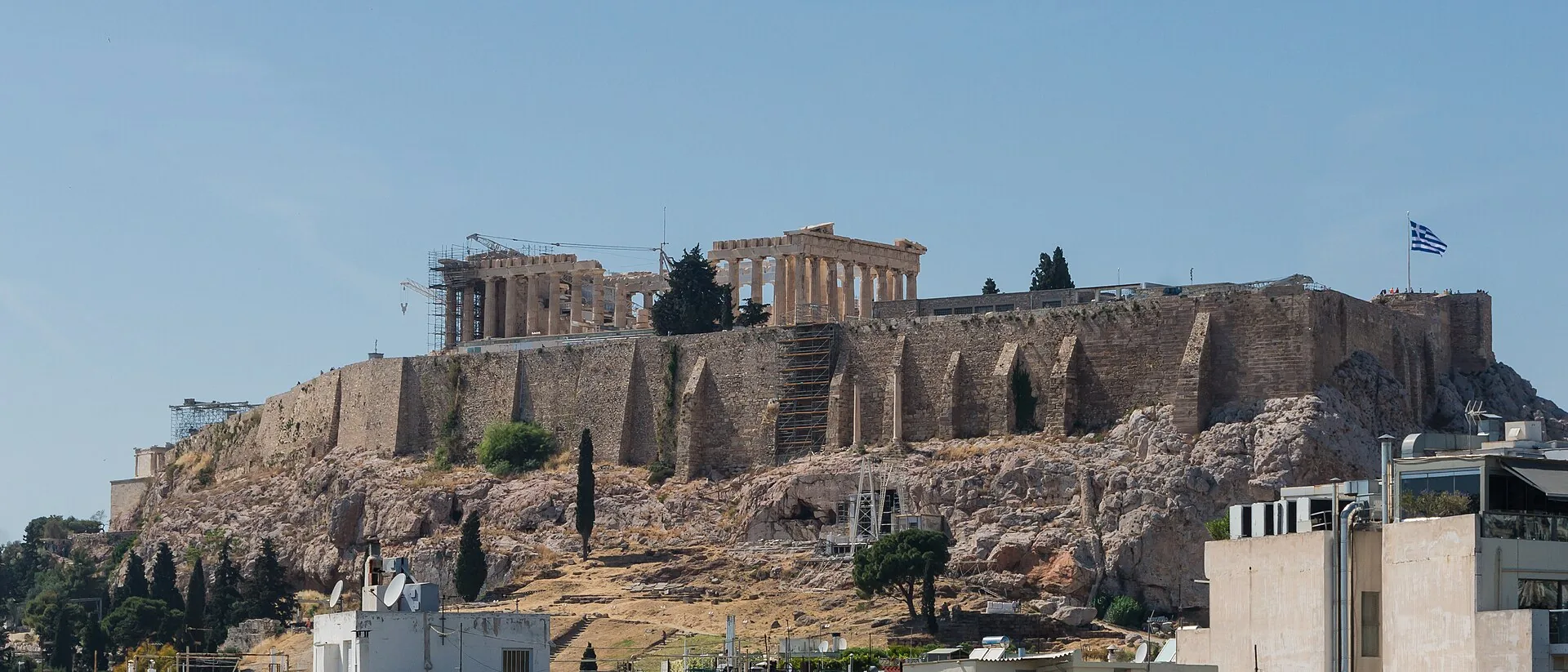 The ancient monuments of the Acropolis above Athens