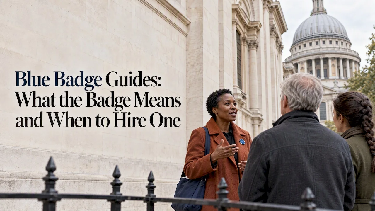 Blue Badge guide leading a London walking tour