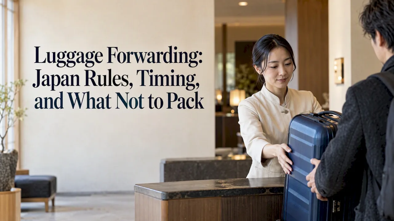 Traveler handing a suitcase to hotel staff