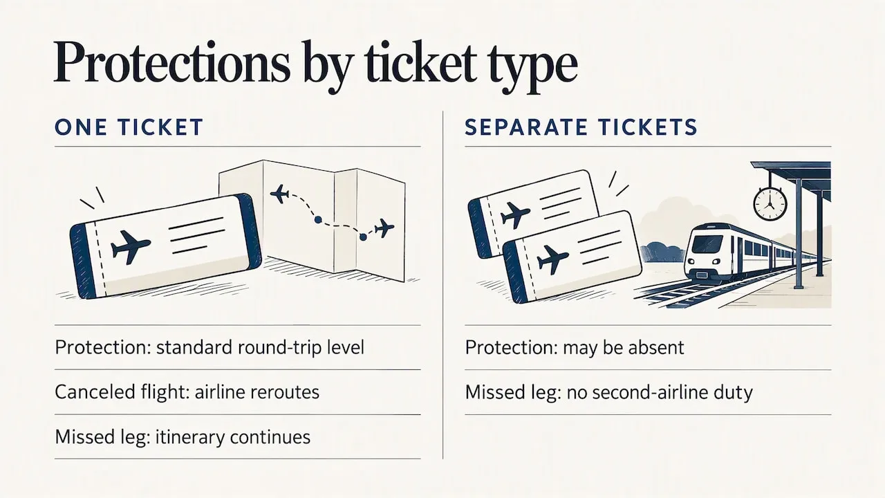 Why a single ticket matters when plans change — overview diagram