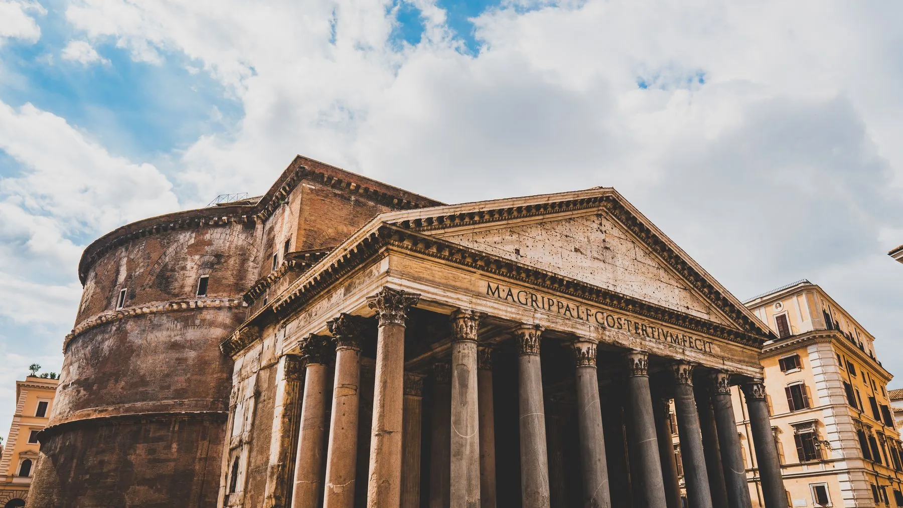 Columns of the Pantheon's portico in Rome
