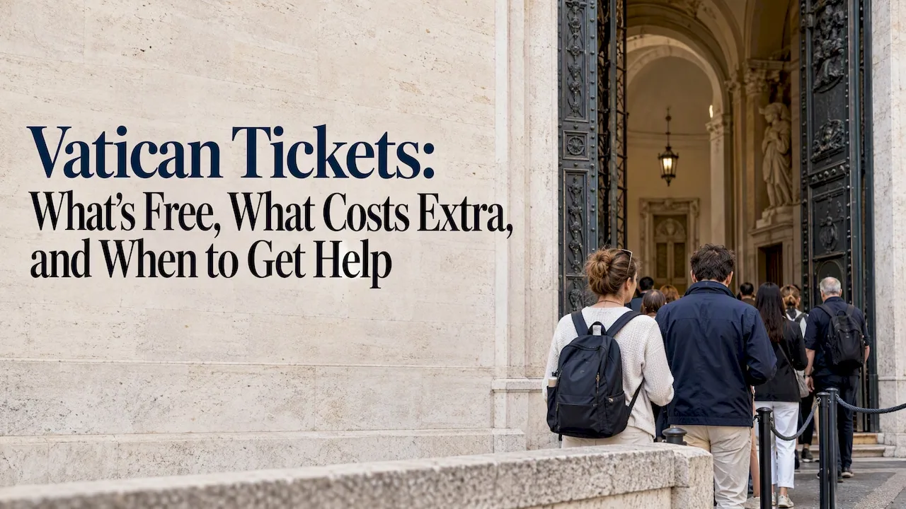 Visitors queue at the Vatican Museums entrance